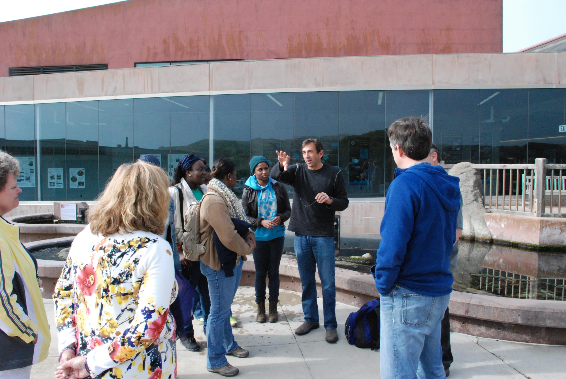 Dr. Richard Grosberg speaks to visitors to the Bodega Marine Laboratory.  Photo Credit: James E. K. Hildreth.